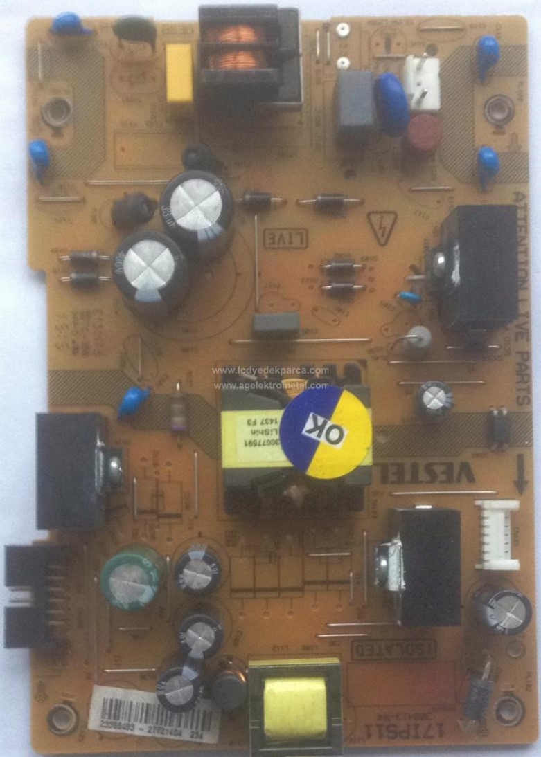 17IPS11 , 23366453 , 300413-R4 , VESTEL , VES400UNDS-2D-N12 , 40FA5050 , Power Board , Besleme Kartı , PSU - 1