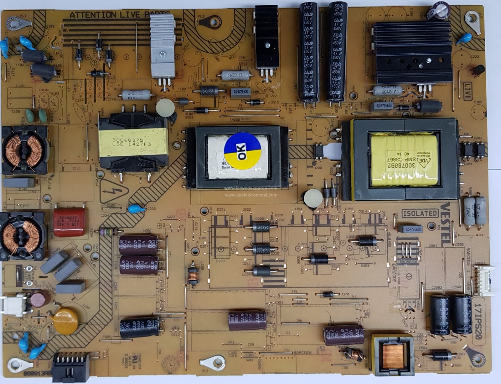 17IPS20 , 23240953 , 23241500 , VESTEL , 060913R6 , VES480UNVS-M01 , 48FA7500 , 48FA8200 , Besleme Kartı , PSU - 1
