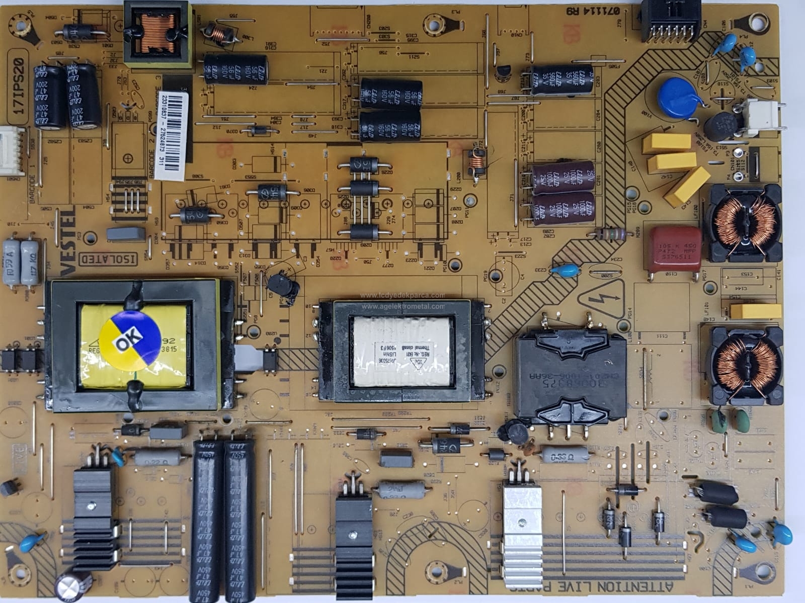17IPS20 , 23310837 , VESTEL , 48SNB8500 , VES480UNVS-3D-M01 , Power Board , Besleme Kartı , PSU - 1