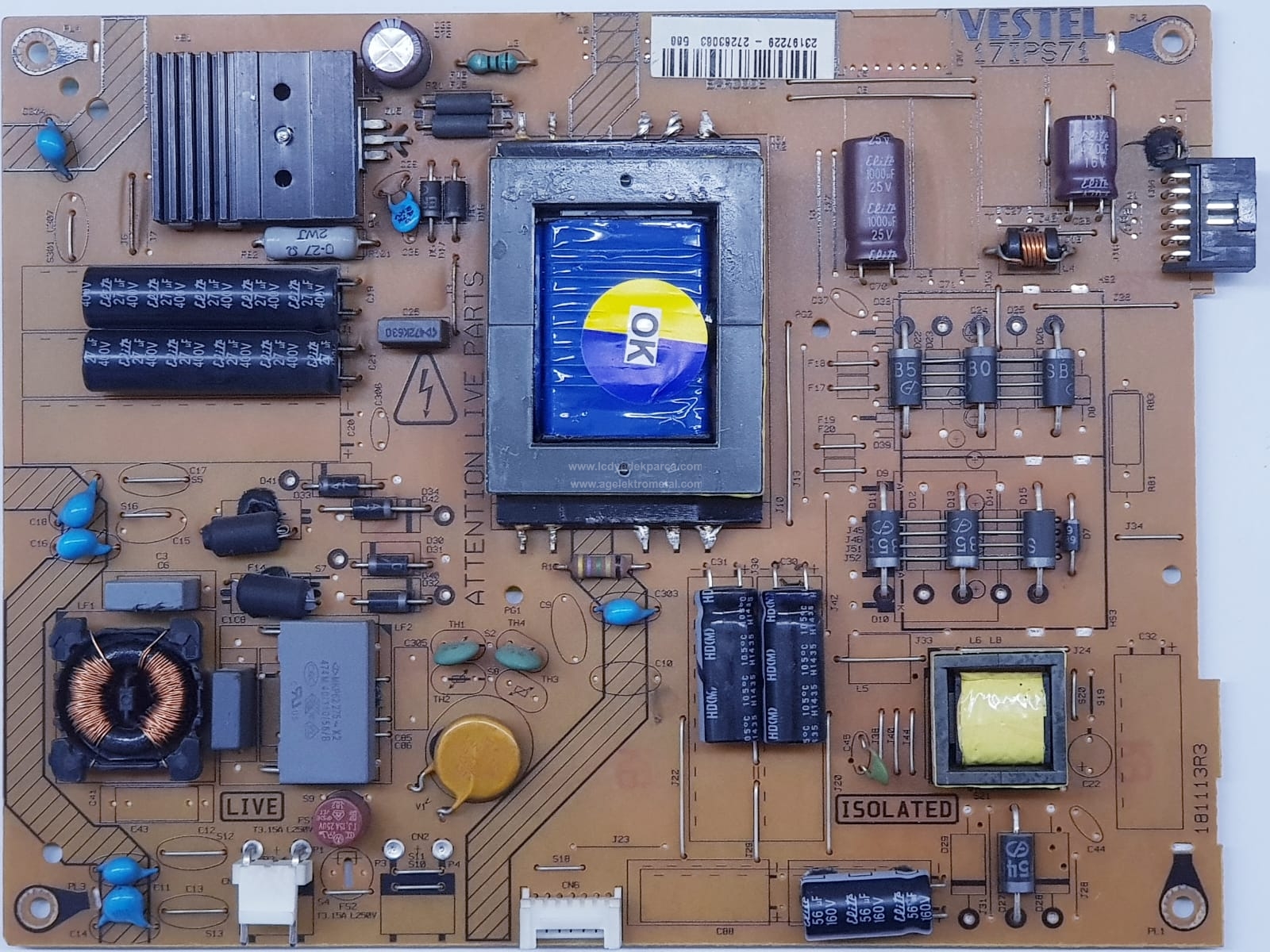 17IPS71 , 23197229 , REGAL , 50R4010F , VES500UNDL-2D-N02 , Power Board , Besleme Kartı , PSU - 1