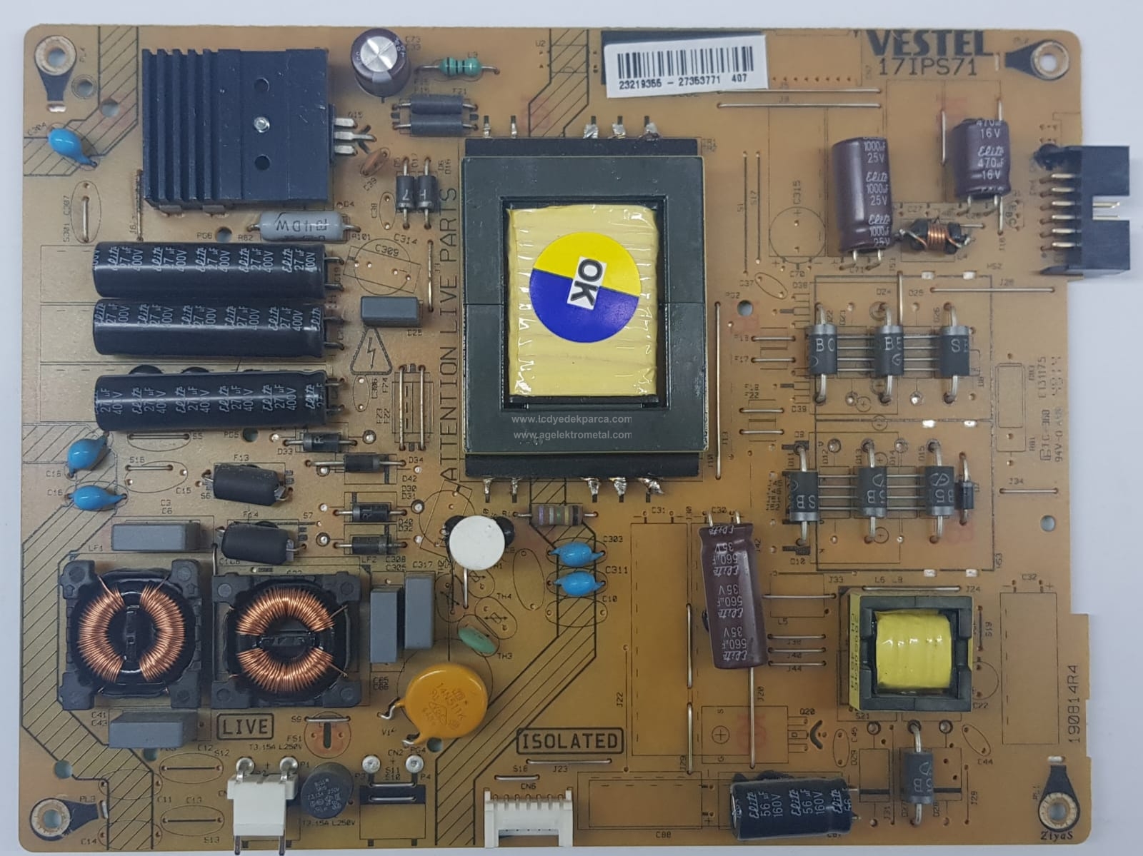 17IPS71 , 23219355 , VESTEL , VES420UNDL 3D N02 , 42NX700 , Power Board , Besleme Kartı , PSU - 1