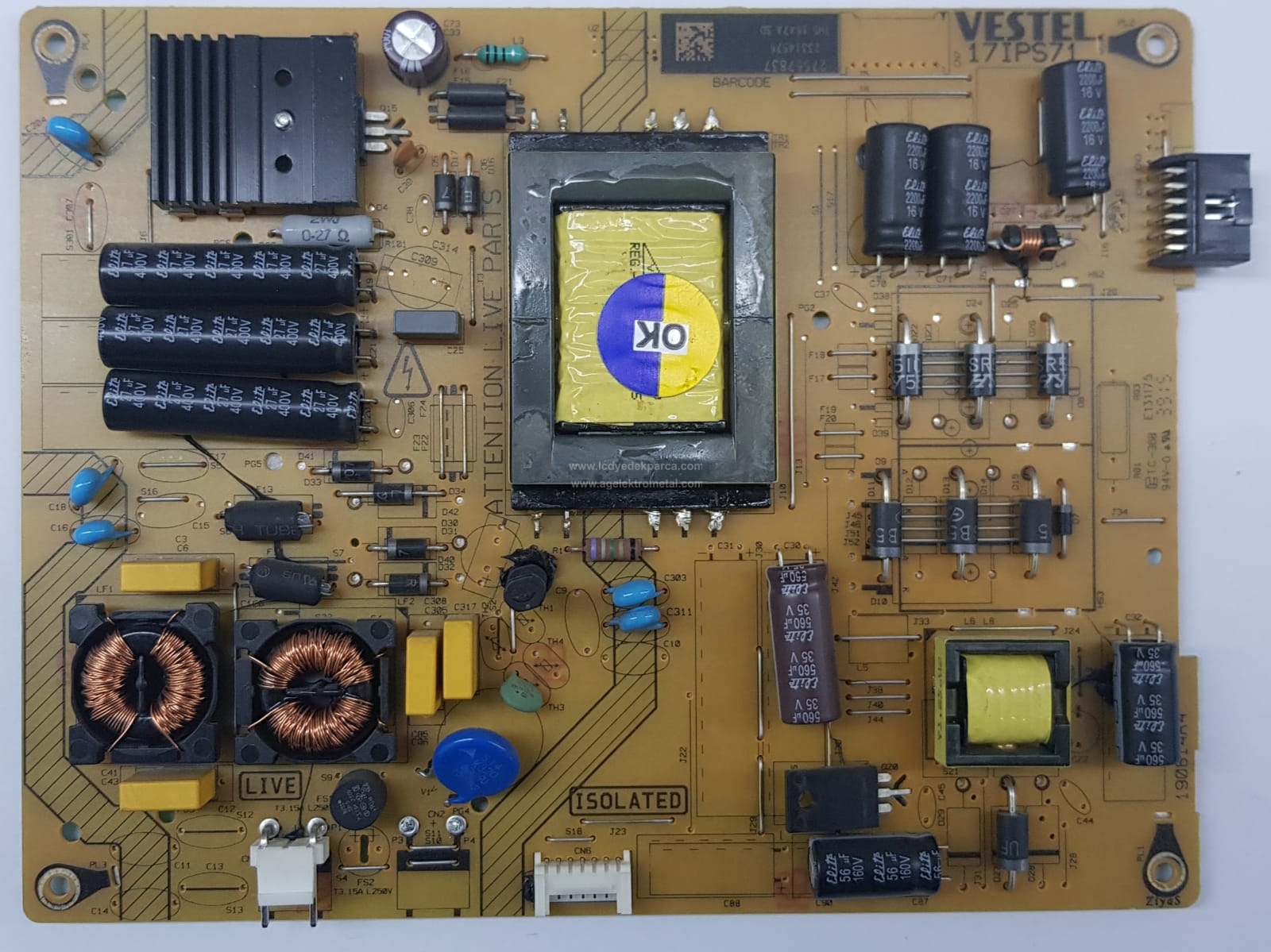 17IPS71 , 23314576 , VESTEL , VES480UNVS-2D-M05 , 48FA7550 , Power Board , Besleme Kartı , PSU - 1