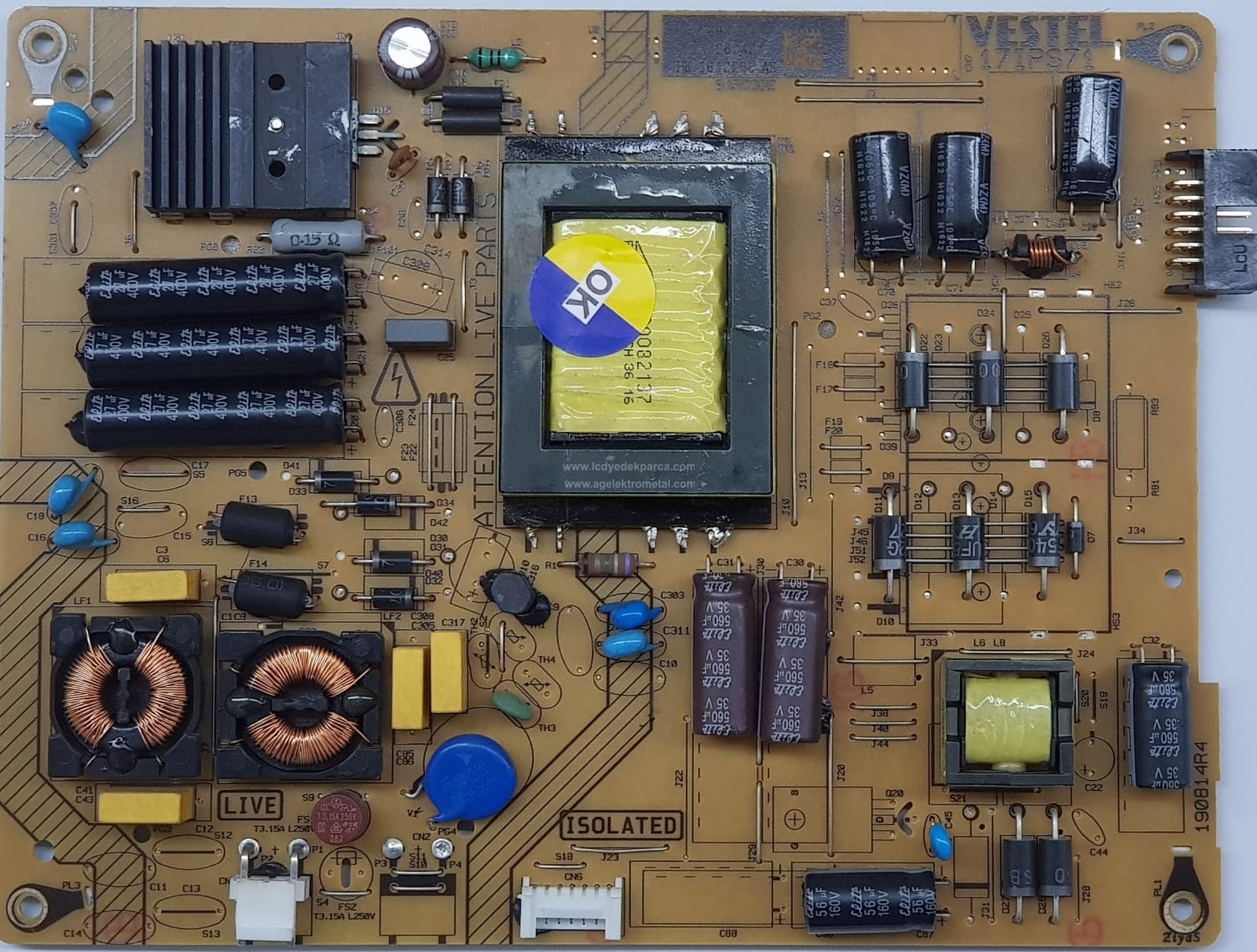 17IPS71 , 23326040 , 27694774 , VESTEL , VES430UNEL-2D-U01 , 43RG080F , Power Board , Besleme Kartı , PSU - 1
