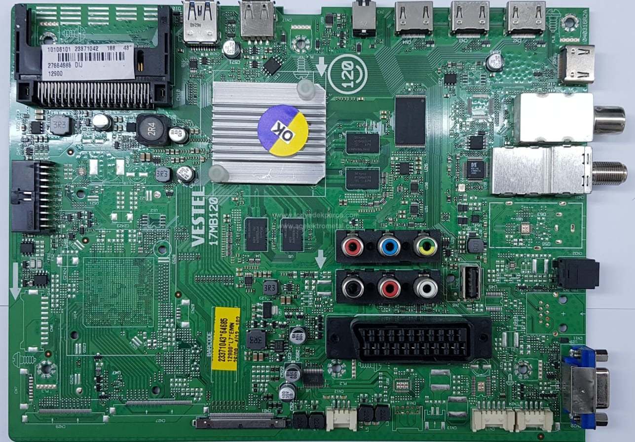 17MB120 , 23371042 , 10106101 , VESTEL , VES430QNEL-2D-U01 , 43UB7950 , Main Board , Ana Kart - 1