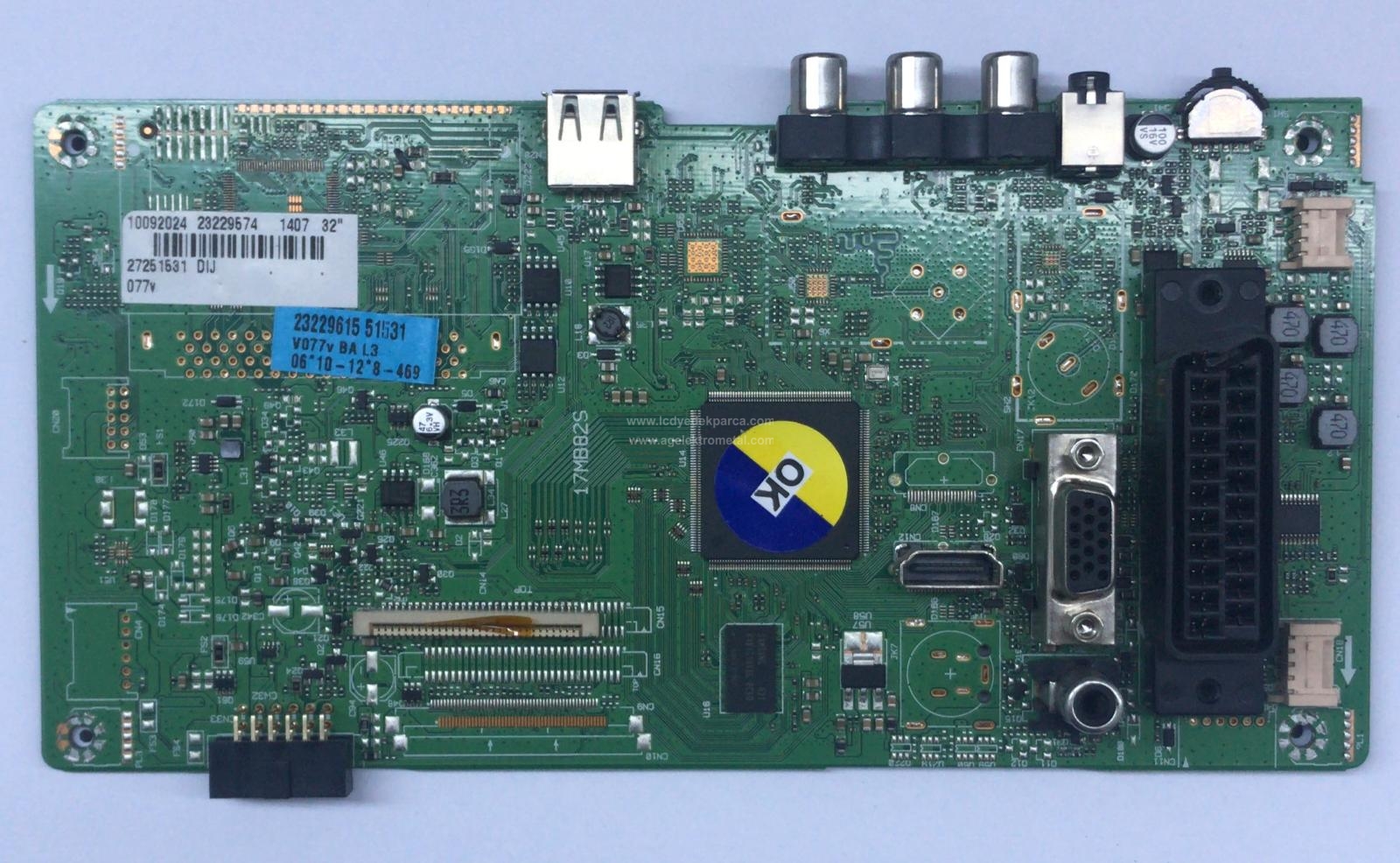 17MB82S , 23229574 , 10092024 , VESTEL , 32SD3100 , VES315WNDB-2D , Main Board , Ana Kart - 1