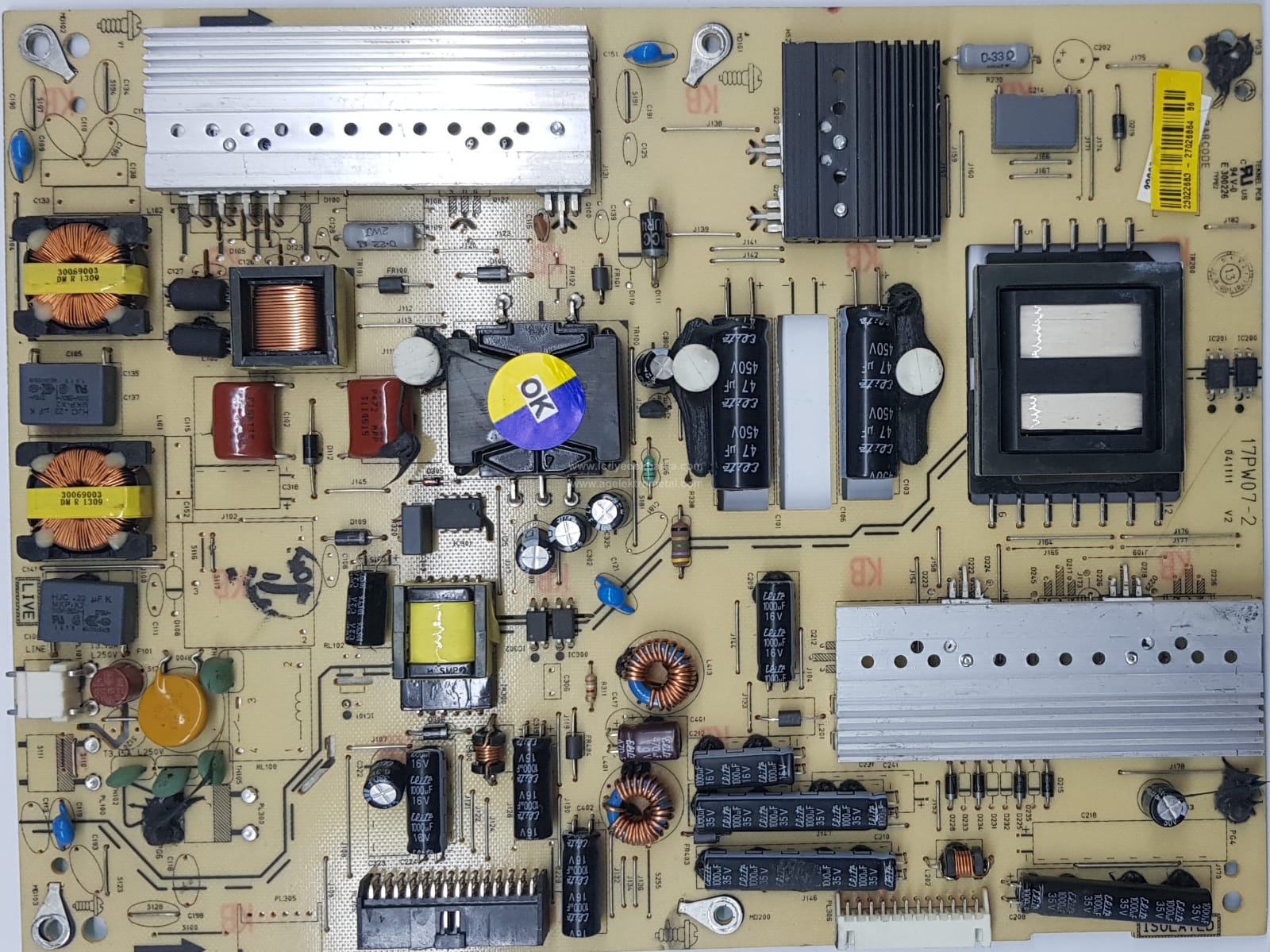 17PW07-2 , 23022683 , VESTEL , LC420EUN-SF-F4 , LE42F8440S , Power Board , Besleme Kartı , PSU - 1