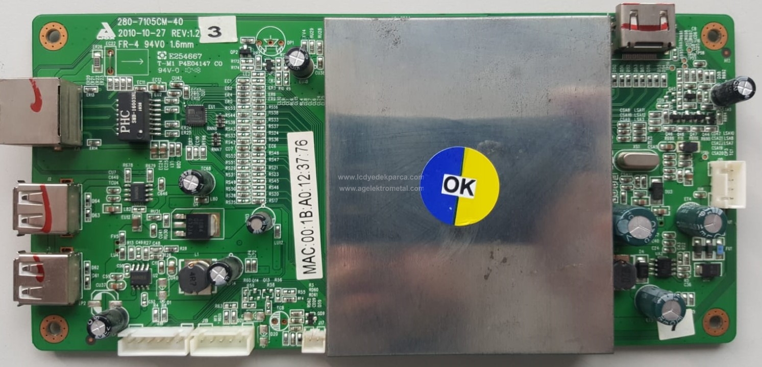 280-7105CM-40 , REV1.2 , VMX125R-1 , VMX120R , LTA400HF16 , Main Board , Ana Kart - 1