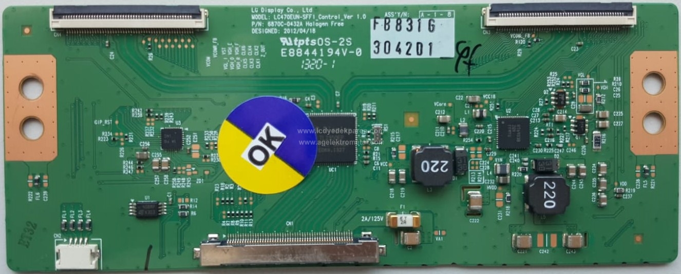 6870C-0112B , LC370WX3-SLA1 , LG , LC370WX3 SL D1 , Logic Board , T-con Board - 1