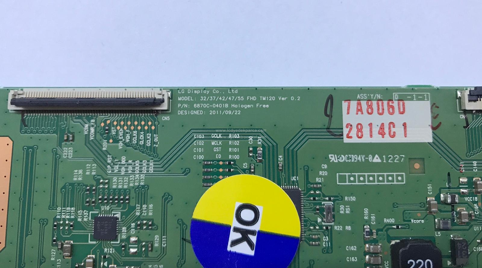 6870C-0401B , 32/37/42/47/55 FHD , LC320EUN-SE-M1 , LC370EUN SE M2 , 37LS5600 , LC Logic Board , T-con Board - 2