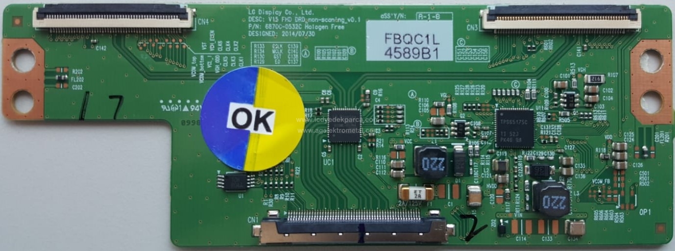 6870C-0532C , LG , LC490DUE , Logic Board , T-con Board - 1