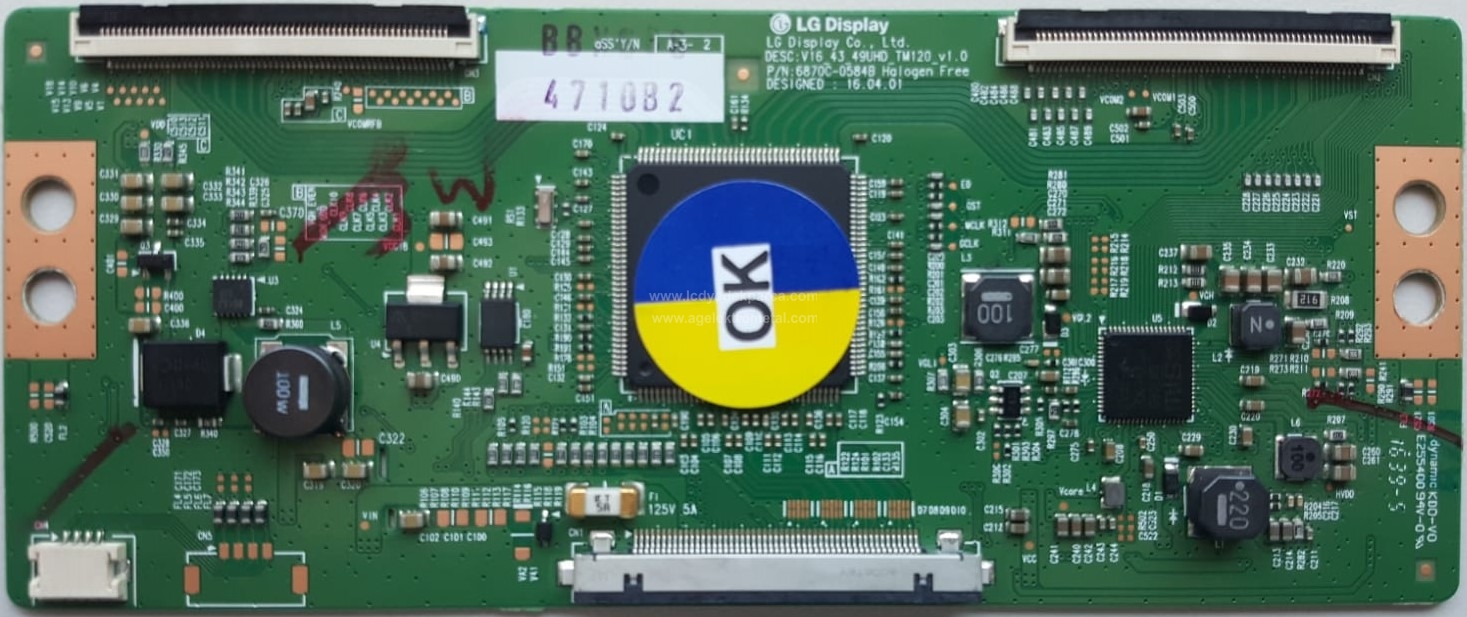 6870C-0584B , LG , LC490DGE , 49UF610 , 49UH6104 , LC490DGE FJ M2 , Logic Board , T-con Board - 1