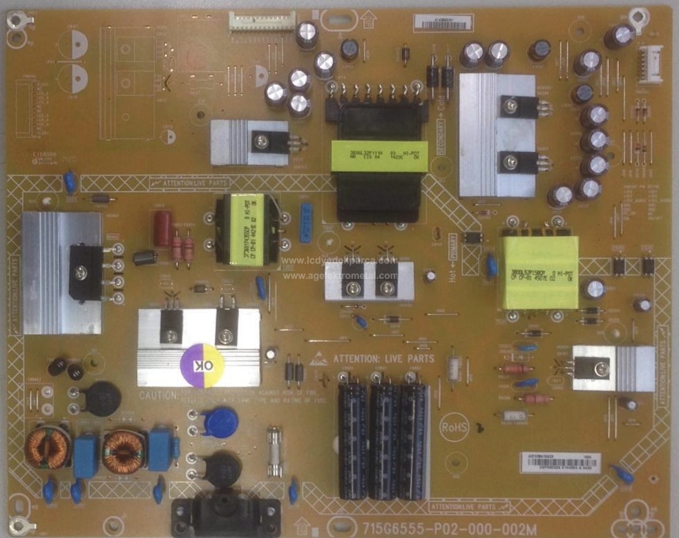 715G6555-P02-000-002M , PHILIPS , 50PUS6809 , 50PUK6809 , V500DK2-KS1 , Power Board , Besleme Kartı , PSU - 1
