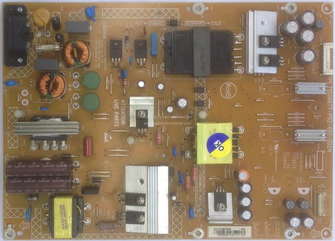 715G6677-P02-001-002H ,  PHILIPS , 43PUK4900 , TPT430U3 , Power Board , Besleme Kartı , PSU - 1