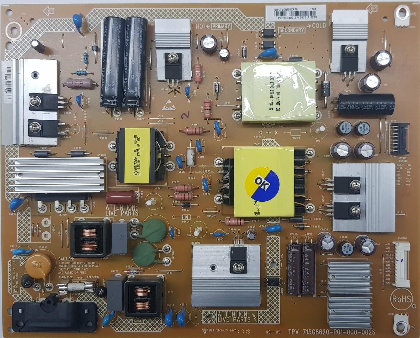715G8620-P01-000-002S , TPT430U3 , 43PUS6262 , 43PUS6412 Power Board , Besleme Kartı , PSU - 1