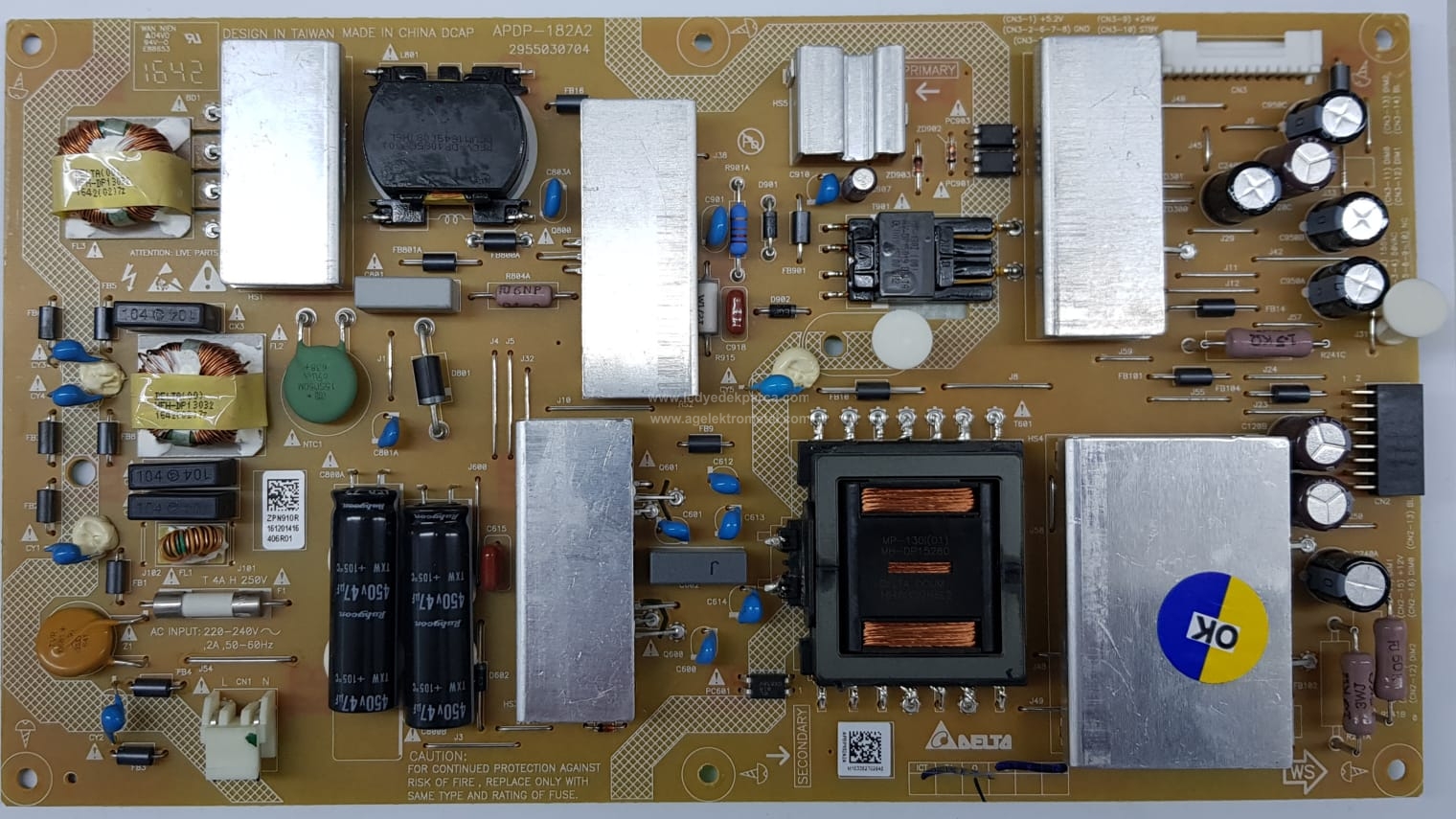 APDP-182A2 , 2955030704 , ZPN910R , ZPN120 , ARÇELİK , 057U49-A89 , 49VLX9600 , Power Board , Besleme Kartı , PSU - 1
