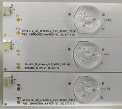 ARÇELİK , 057E32-B55 , ARÇELİK_32_ARTEMİS_3X7_3030C_7S1P , ZMN60600-AA , AL32L5521 4B , 3 ADET LED ÇUBUK - 2