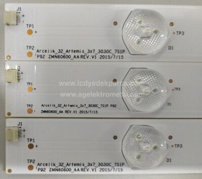 ARÇELİK , 057E32-B55 , ARÇELİK_32_ARTEMİS_3X7_3030C_7S1P , ZMN60600-AA , AL32L5521 4B , 3 ADET LED ÇUBUK - 2