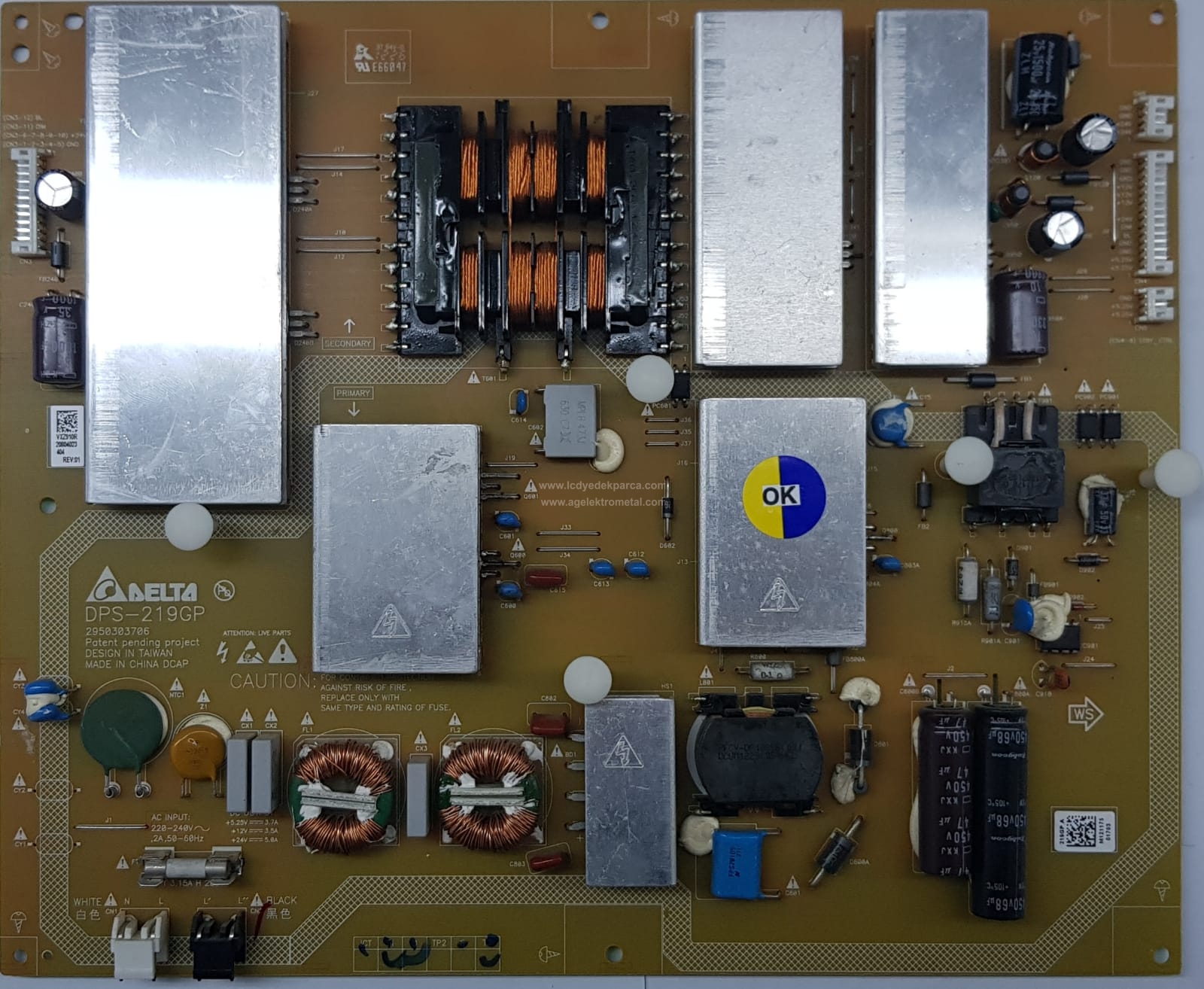 DPS-219GP , 2950303706 , VXZ910R , ARÇELİK , LC420EUD SE F4 , Power Board , Besleme Kartı , PSU - 1