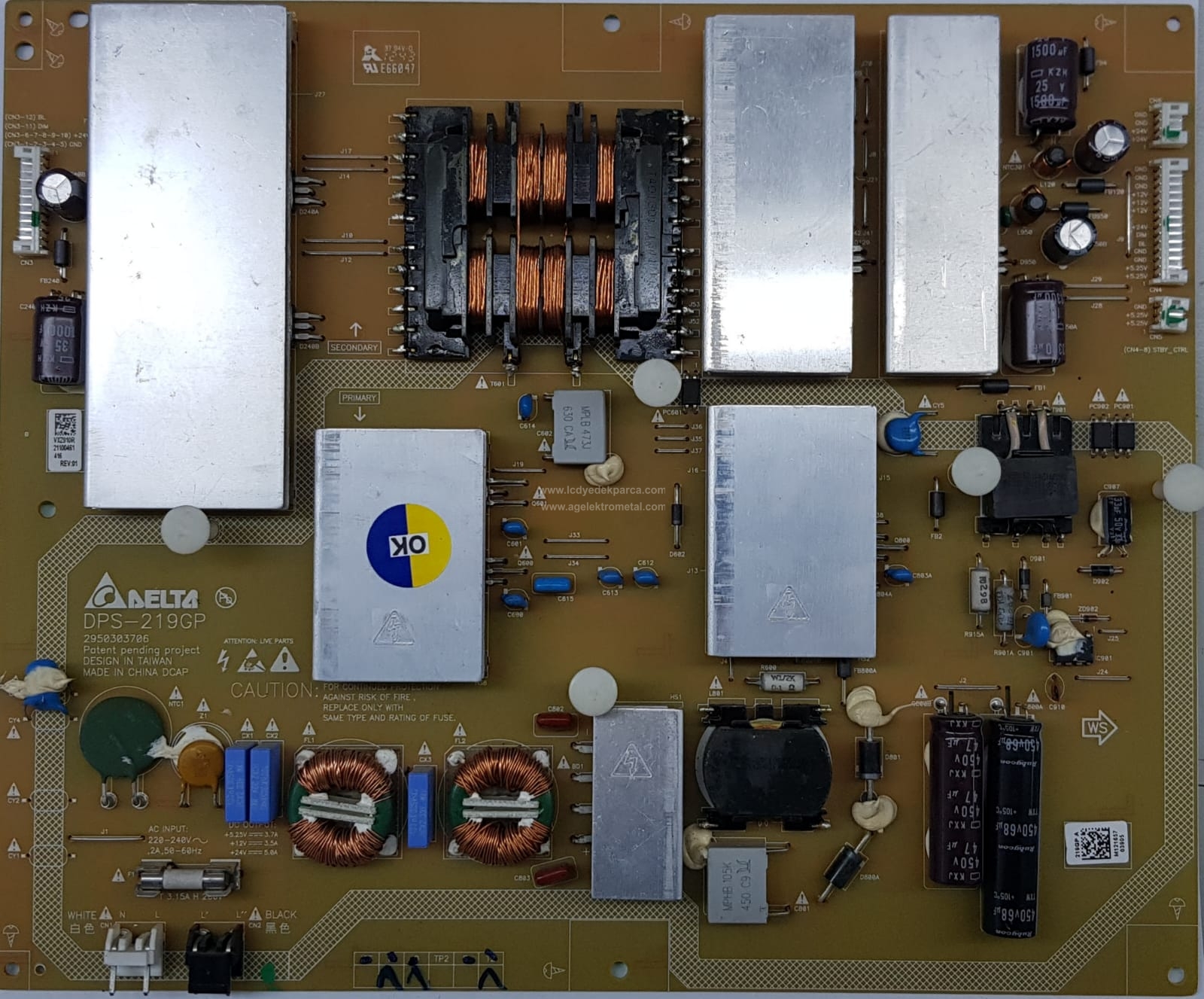 DPS-219GP , DPS-219GP A , 2950303706 , VXZ910R , ARÇELİK , LC470EUN-SF-F1 , Power Board , Besleme Kartı , PSU - 1