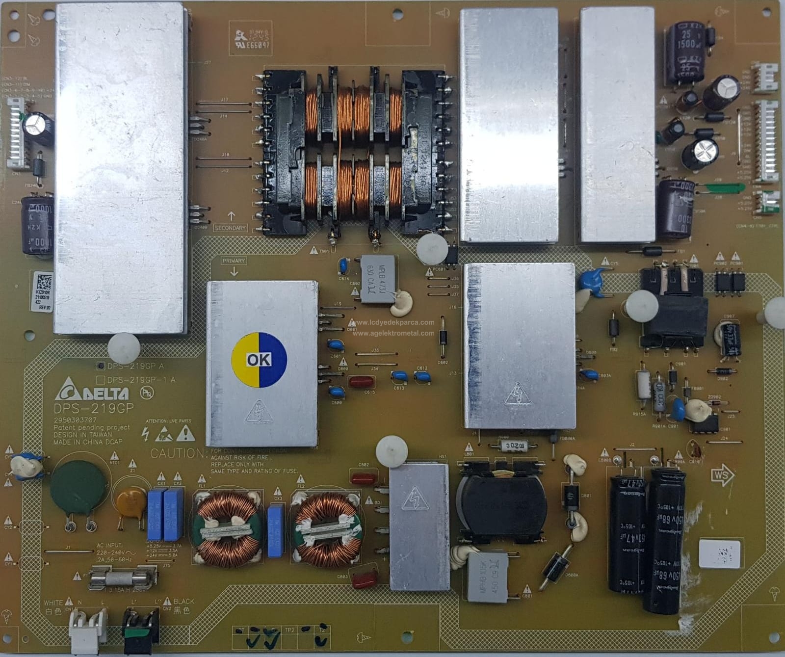 DPS-219GP , DPS-219GP A , 2950303707 , VXZ910R , ARÇELİK , LC420EUD-SE-F4 , Power Board , Besleme Kartı , PSU - 1