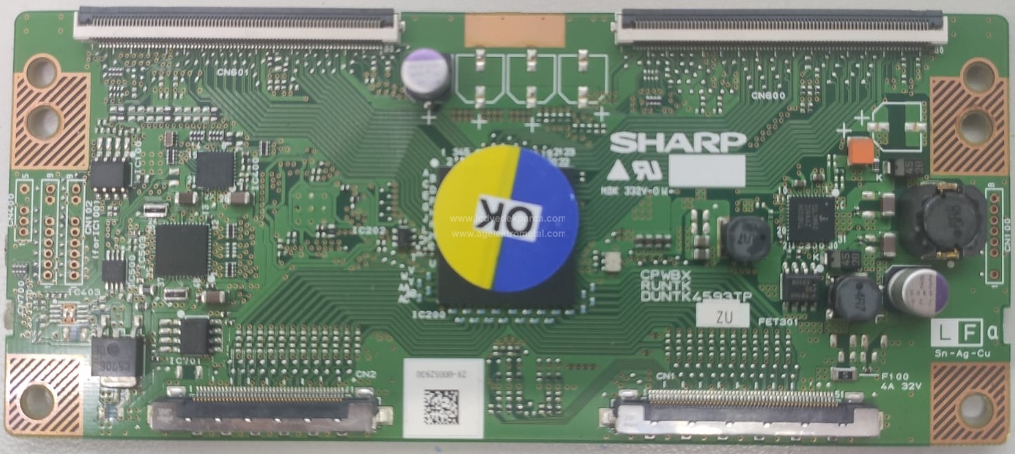 DUNTK4593TP , ZU , RUNTK , CPWBX , LK400D3LB43 , Logic Board , T-con Board - 1