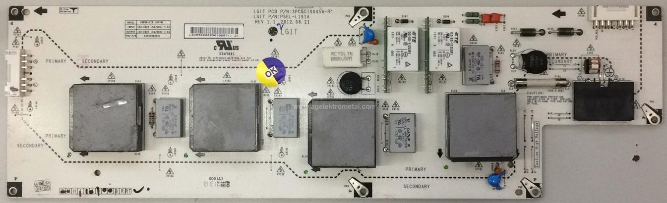 EAY62809901 , LGP84-12S ,3PCGC10045A-R , PSEL-L191A , LG , Power Board , Besleme Kartı , PSU - 1
