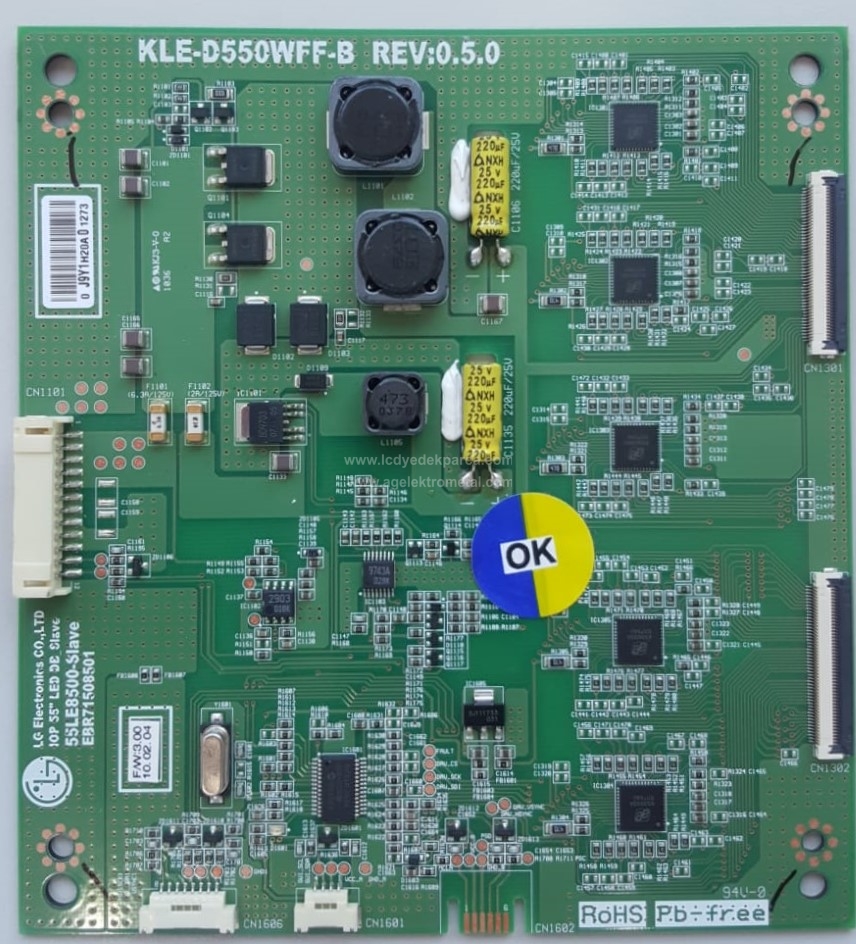 KLE-D550WFF-B , REV0.5.0 , 55LE8500-SLAVE , EBR71508501 , Led Driver Board , Led Sürücü Kartı - 1