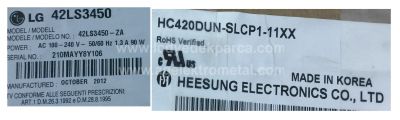 LG , HC420DUN-SLCP1-11XX , 42LS3450 , LG INNOTEK 42 NDE REV0.2 , A TYPE , B TYPE , 10 ADET LED ÇUBUK - 2