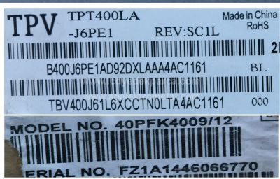 PHILIPS , TPT400LA-J6PE1 , 40PFK4009 , 40PFK4309 , /12 , 40PFK4509 , GJ-DLEDII P5-400-D409-V7 , GJ-DLEDII P5-400-D409-V4 , 4 ADETLED ÇUBUK - 2