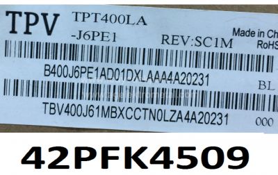 PHILIPS , TPT400LA-J6PE1 , 40PFK4509 , GJ-DLEDII P5-400-D409-V7 , 4 ADET LED ÇUBUK - 2